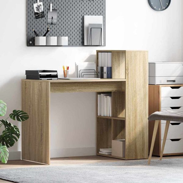 vidaXL Stôl s poličkou Sonoma dub 108 x 55 x 103.5 cm Kompozitné drevo