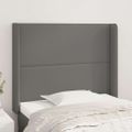 vidaXL Čelo postele so záhybmi sivé 103x16x118/128 cm umelá koža