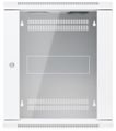 Ubiquiti UniFi 12U Rack Cabinet Wall 450 Glass - Nástěnný rozvaděč, výška 12U, ventilátory, prosklené dveře Rackovací rozvadec, 12U, nástenný, 4-sloupový, prosklená dvírka, ventilátory, 50 kg nosnost, 550 × 450 × 635 mm, bílý
