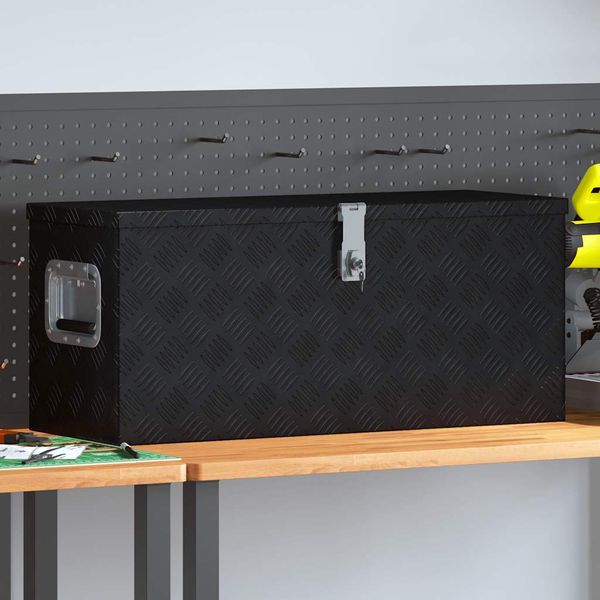 vidaXL Hliníkový box 80x30x35 cm čierny