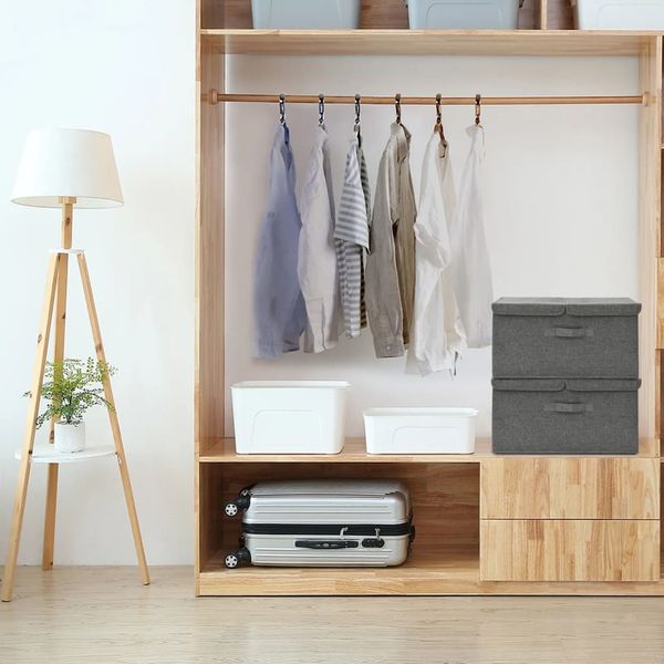 vidaXL Úložné boxy 2 ks látkové 50x30x25 cm antracitové