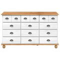 vidaXL Komoda ASKIM Biela 79 x 40 x 133,5 cm Masívne borovicové drevo