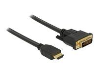 Kábel adaptéra - HDMI s pínmi (samec) do DVI-D s pínmi (samec) - 1,5 m - trojnásobne tienený - čierna - krídlové skrutky