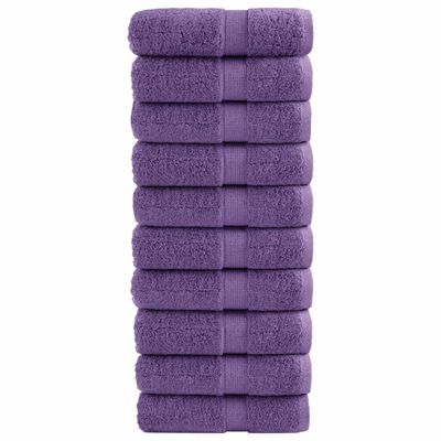 vidaXL Prémiové uteráky pre hostí SOLUND 10 ks fialové 30x50 cm 600 g/m²