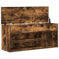 vidaXL Lavička na topánky Dub dymový 102x30,5x45 cm Upravené drevo