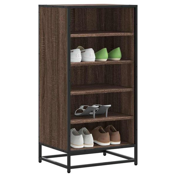 vidaXL Regál na topánky hnedý dub 48x38x97,5 cm spracované drevo