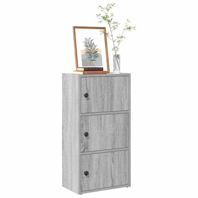 vidaXL Knižnica sivá sonoma 40x24x77 cm kompozitné drevo
