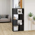 vidaXL Knižnica/deliaca stena lesklá sivá 60x24x124,5 cm