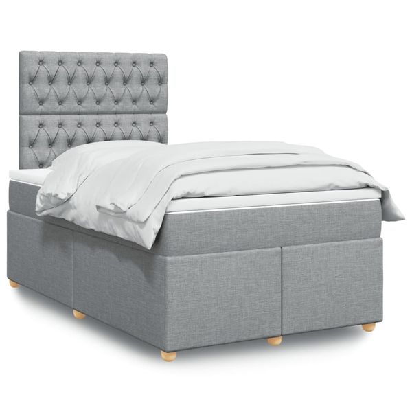 vidaXL Boxspring posteľ s matracom bledosivá 120x190 cm látka