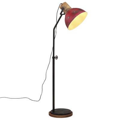 vidaXL Podlahová lampa 25 W šmuhovaná červená 30x30x100-150 cm E27