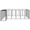 vidaXL Ohrádka pre psov 26 panelov čierna 50x100 cm práškovaná oceľ