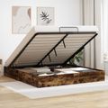 vidaXL Otomanový posteľný rám s úložiskom Údený Dub 203 x 180 x 25 cm