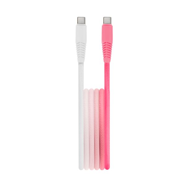 Setty kábel USB-C - USB-C 1,5 m 3A KGC-C-1.5320 bielo-ružový gradient