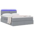 vidaXL LED úložná posteľ s matracom Svetlosivá 140 x 190 cm Látka