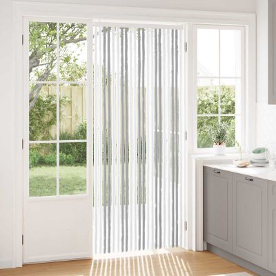 vidaXL Záves proti hmyzu z chenille Svetlo šedá a biela 90 x 220 cm