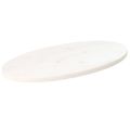 vidaXL Stolová doska, biela 60x30x2,5 cm, borovicový masív, oválna