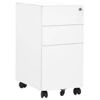 vidaXL Mobilná kartotéka biela 39x45x59 cm oceľ