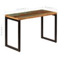 vidaXL Jedálenský stôl 115x55x76 cm, recyklovaný masív a oceľ