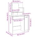 vidaXL toaletný stolík so zrkadlom Old Wood 86,5x35x136 cm