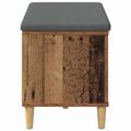 vidaXL Predsieňová lavica s vankúšom Staré drevo 80 x 38 x 46 cm