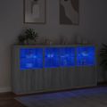 vidaXL Komoda s LED svetlami sivá sonoma 202x37x100 cm