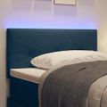 vidaXL LED hlavová doska s LED pásikmi Modrá 90 cm látka