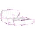 vidaXL Rám postele bez matraca Hanko modrý 140x190 cm zamat