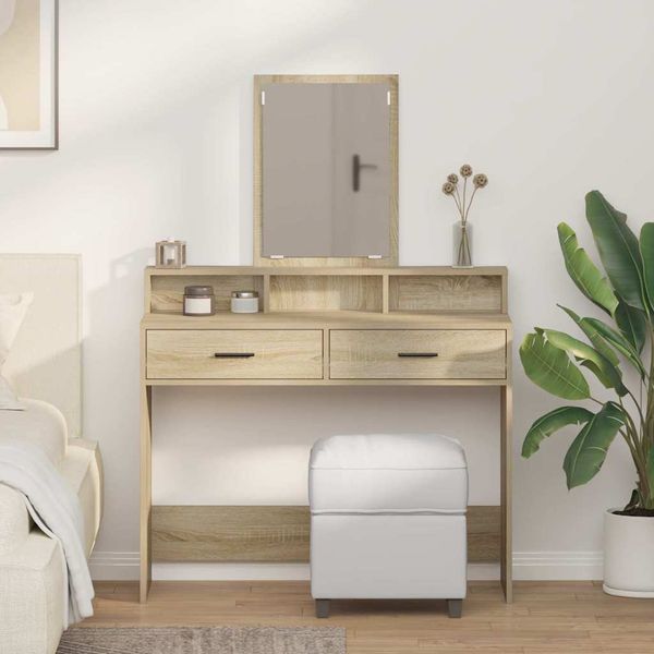 vidaXL Toaletný stolík Sonoma dub 100 x 41 x 140 cm Kompozitné drevo