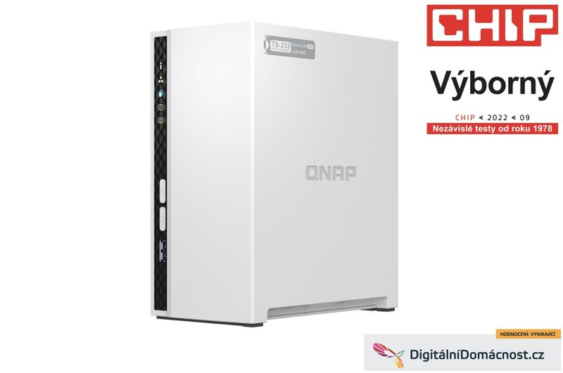 QNAP TS-233 (4core 2,0 GHz + NPU, 2GB DDR4 RAM, 2x SATA, 1x GbE, 1x USB 2.0, 1x USB 3.2)