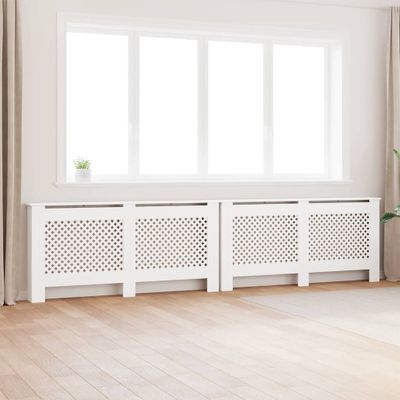 vidaXL Kryty na radiátor 2 ks, biele 172x19x81,5 cm, MDF