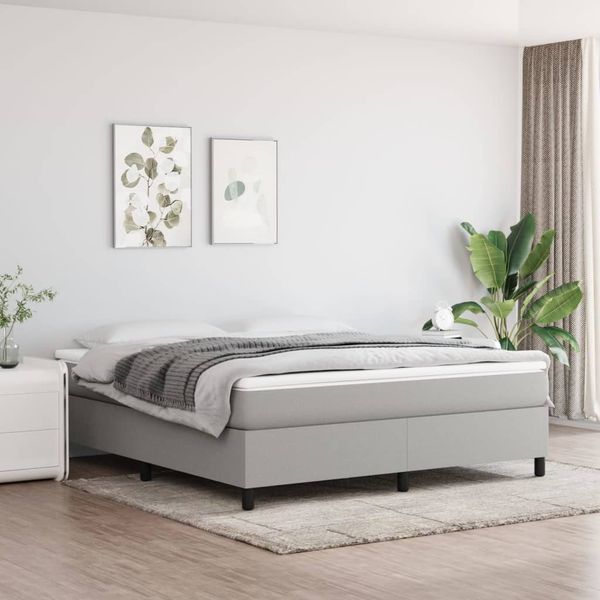 vidaXL Boxspring posteľ s matracom svetlosivá 100x200 cm látka