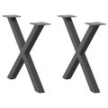 vidaXL Nohy konferenčného stolíka v tvare X, 2 ks, antracitové, 60 x (42-43) cm, oceľ