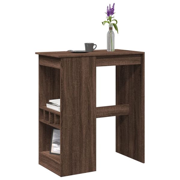 vidaXL Barový stôl s policami hnedý dub 90x47,5x103,5cm kompoz. drevo