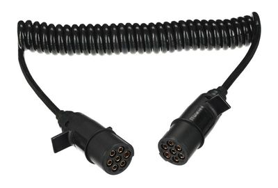 Propojovací spirálový kábel 7pin typ N TRAILER CABLE 11, plastová zástrčka, 24V, 3,5 m SIXTOL