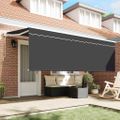 vidaXL Sklopná markíza Krémová 350 x 200 cm Polyester a hliník