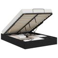 vidaXL Otomanový posteľný rám s úložiskom Čierny Dub 203 x 150 x 25 cm