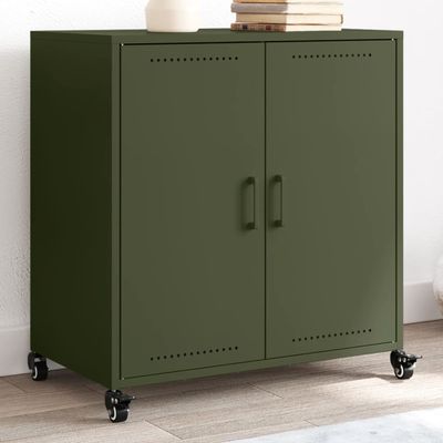 vidaXL Komoda olivovozelená 68x39x72 cm oceľ
