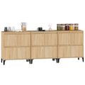 vidaXL Komody 3 ks dub sonoma 60x35x70 cm kompozitné drevo