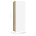 vidaXL TV skrinky 4 ks biela a dub sonoma 30,5x30x90cm drevotrieska