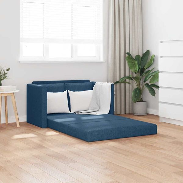 vidaXL Podlahová rozkladacia pohovka 2 v 1 modrá 112x174x55 cm látka