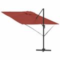 vidaXL Roma Parasol Červená 286 x 284 x 265 cm Hliník a polyester