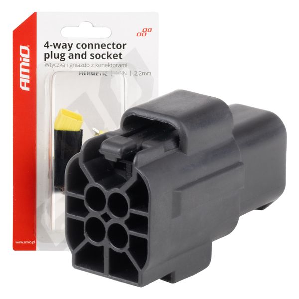 Sada elektrických konektorov vodotesných 4 PIN 2,2 mm AMiO-04348