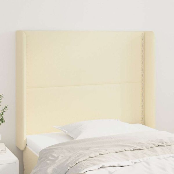 vidaXL Čelo postele so záhybmi krémové 103x16x118/128 cm umelá koža
