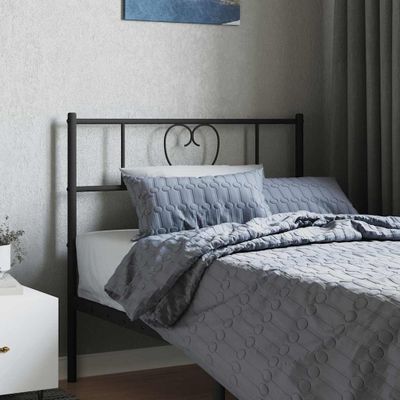 vidaXL Kovové náhradné čelo postele čierne 90 cm