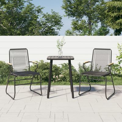 vidaXL Záhradné stoličky 2 ks čierne 58x59x85,5 cm PVC ratan