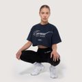 Dámske cropped tričko Earned Midnight - GymBeam, veľkosť S
