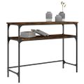 vidaXL Konzolový stolík dymový dub 100x35,5x75 cm kompozitné drevo