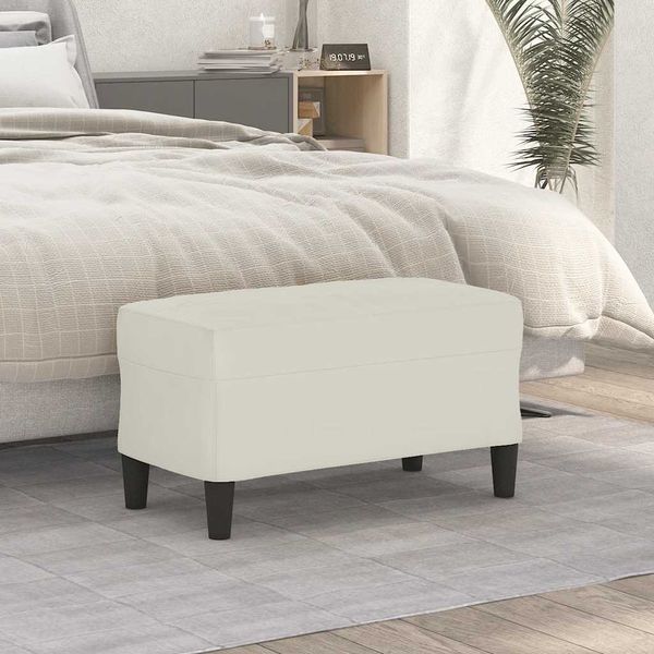 vidaXL Lavica krémová 70x35x41 cm zamat