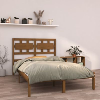 vidaXL Posteľný rám medový drevený masív 120x190 cm malé dvojlôžko