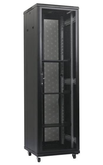 XtendLan 47U/600x1000 stojanový, černý, perforované dveře a záda Rozvadec, 19", stojanový, rozebíratelný, výška 47U, 600x1000, perforované dvere a záda, vcetne uzemnení, cerný
